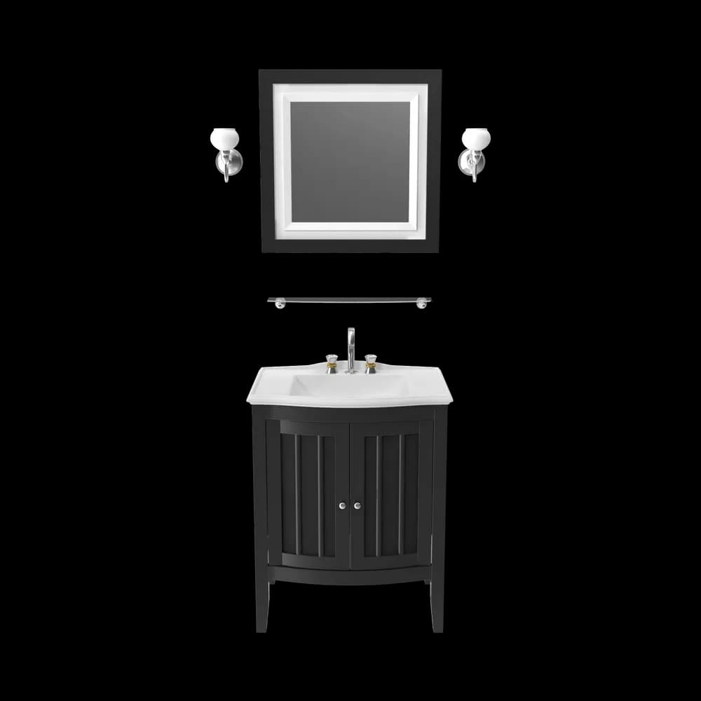 Wooden Bathroom Sink With Mirror - View 1