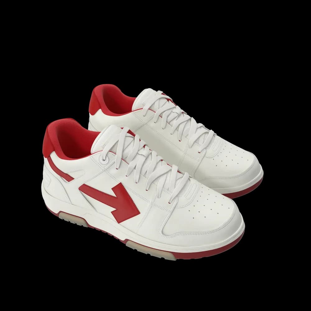 Sports Sneakers Off White & Red - Thumbnail 2